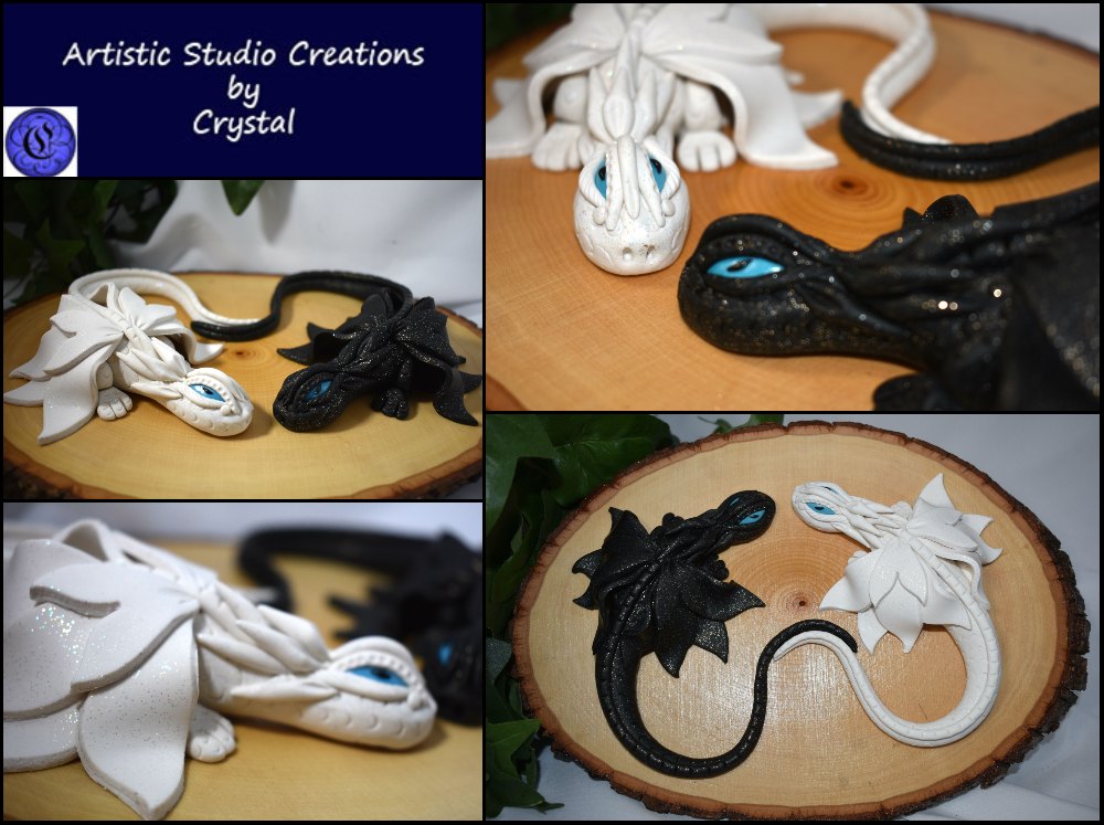 Black and Purple Polymer Clay Dragon - 1-119 – Artistic Studio Creations By  Crystal