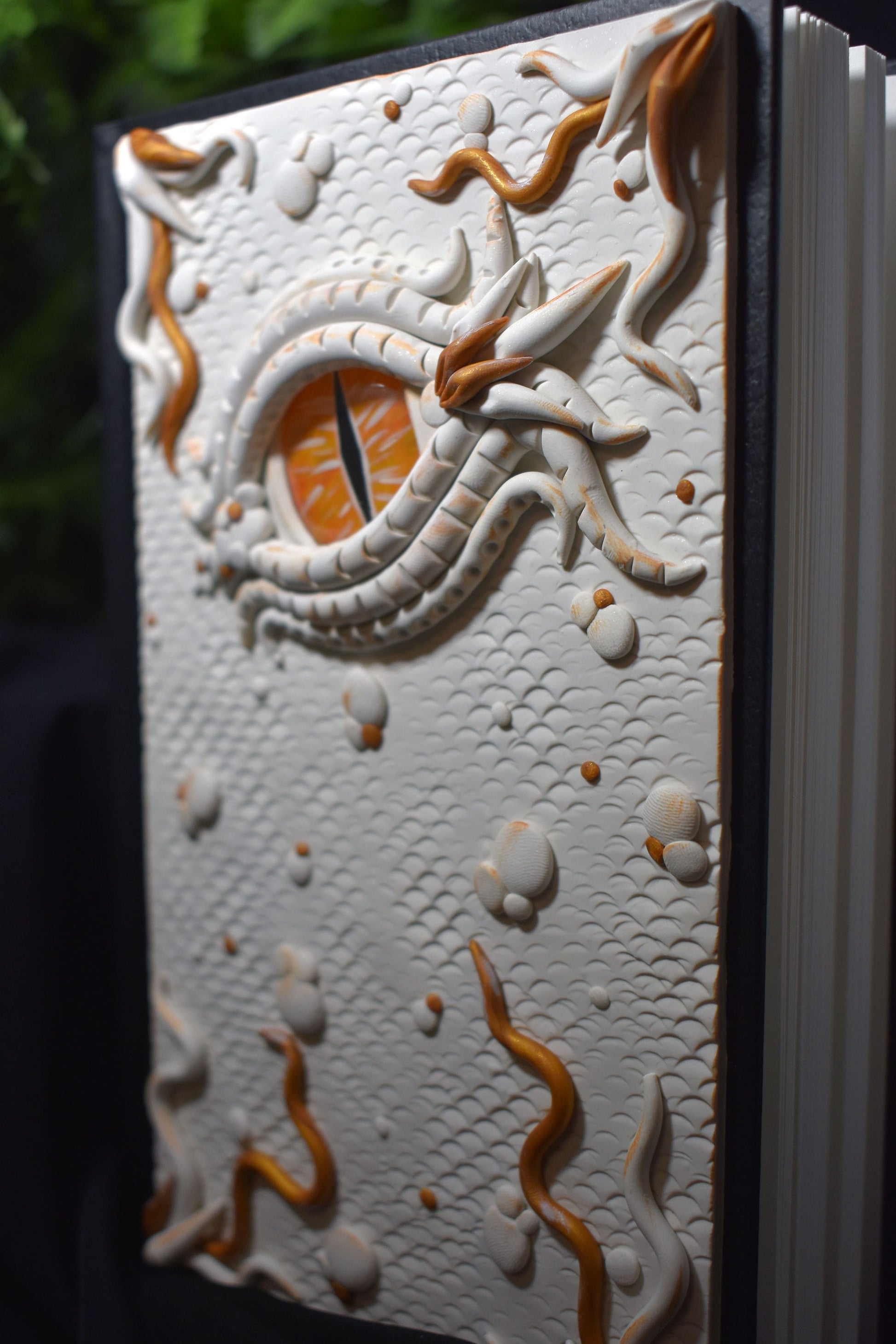 White Polymer Clay Dragon Eye Journal - 2-045 – Artistic Studio Creations  By Crystal